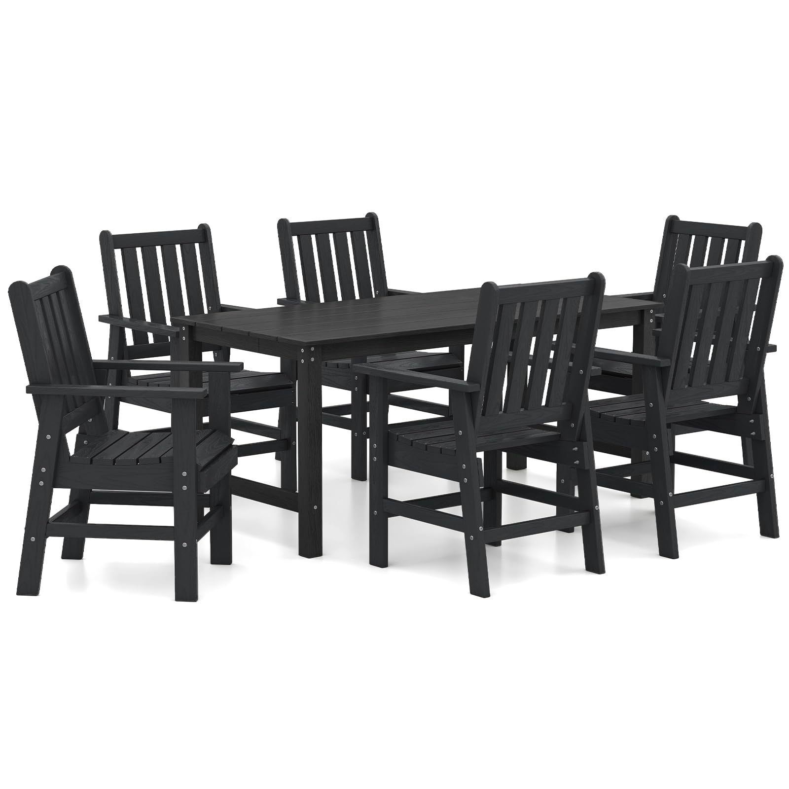 Tangkula 7 Pieces Patio Dining Set with 1.77” Umbrella Hole